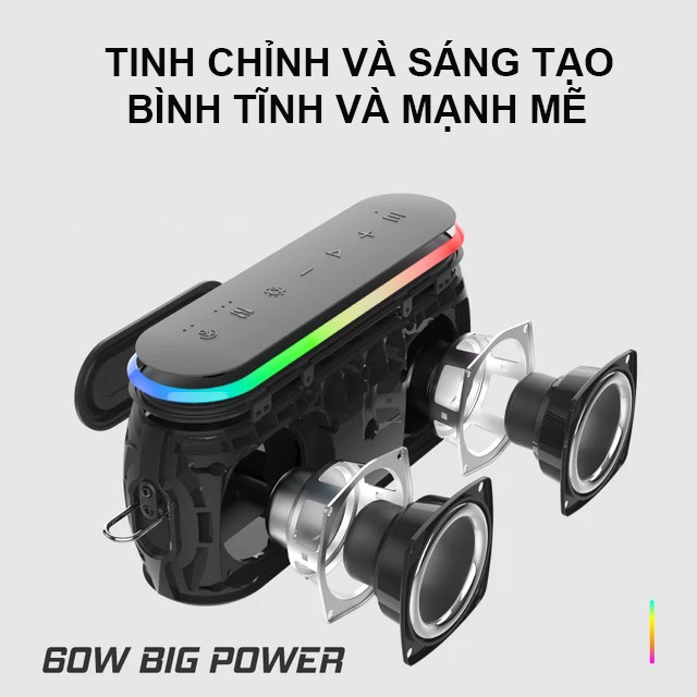 Loa Bluetooth 5.3 Xdobo X8 III Công Suất 60W Bass Siêu Trầm, Chống Nước iPX7, Tích Hợp Viên Pin 6600mAh 12h Nghẹ Nhạc