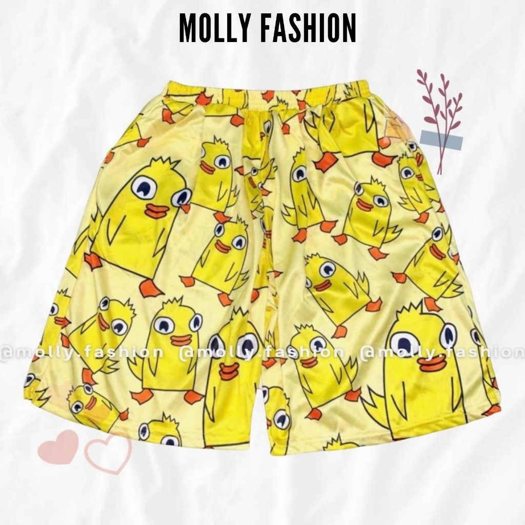 Quần Short hoạt hình Unisex GÀ VÀNG ❤️ Quần đùi nam nữ mặc nhà Freesize Molly Fashion