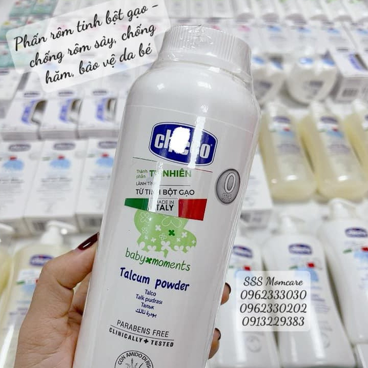 Phấn rôm tinh bột gạo Chicco 0M+ 150g
