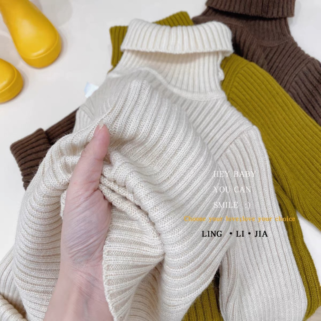 Áo len trẻ em, áo len cổ lọ cho bé trai và bé gái 10-28kg hàng quảng châu