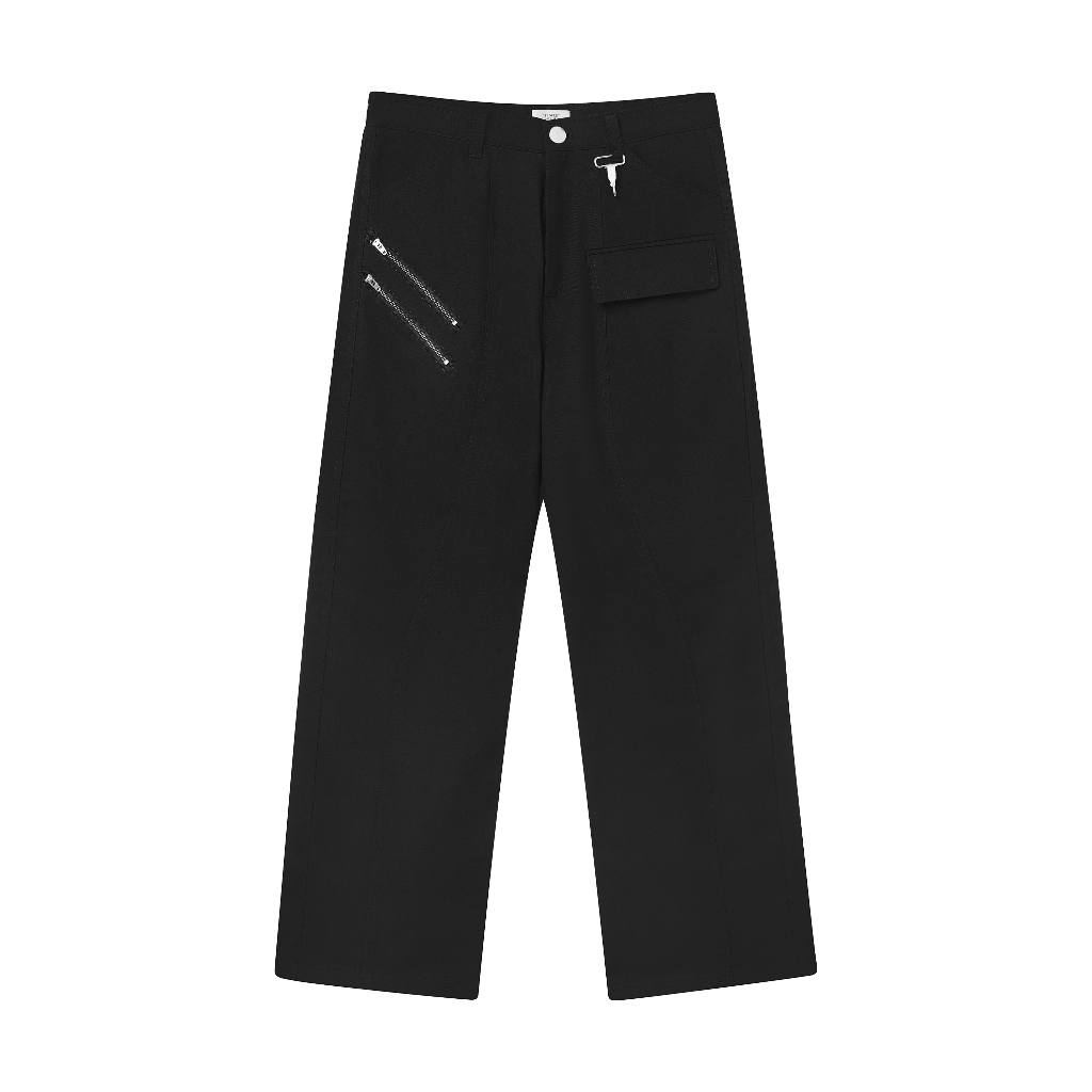 Quần Kaki Straight Fit - Introver Boy Club - Màu Đen