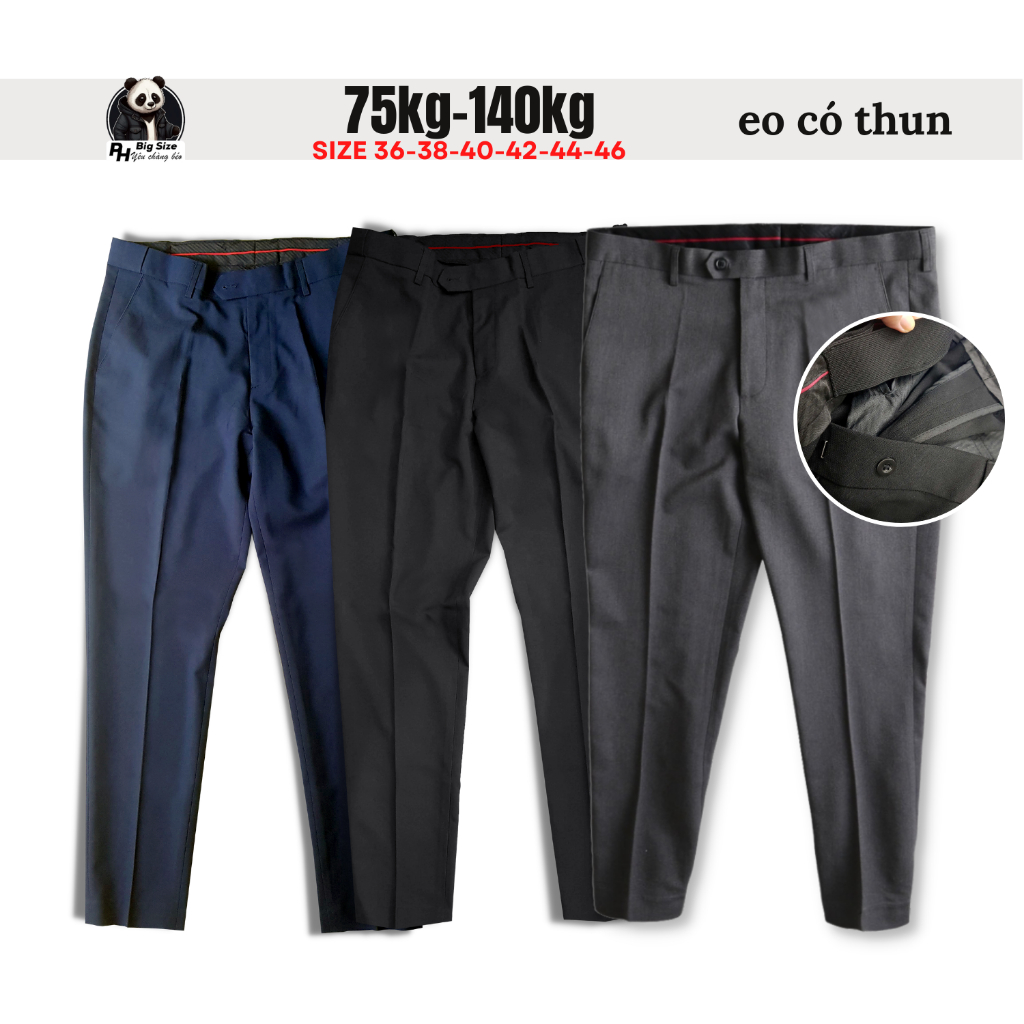 Bigsize | Quần Tây 75kg-140kg Slim Fit Quần Âu Ngoại Cỡ size to size lớn size bự ống ôm | PH Big Size | Q218