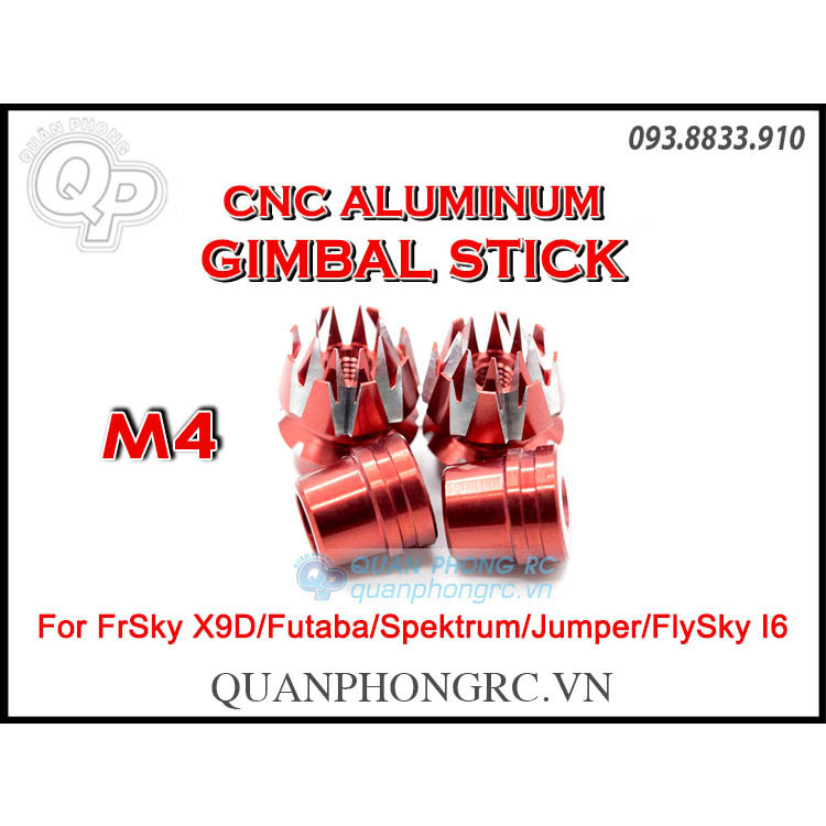 4MM CNC Aluminum Gimbal Stick Ends Transmitter Stick Anti-slipping Cap for FrSky Taranis Q X7 X9D Plus FUTABA