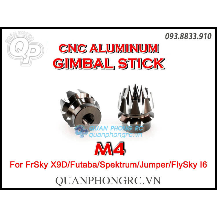 4MM CNC Aluminum Gimbal Stick Ends Transmitter Stick Anti-slipping Cap for FrSky Taranis Q X7 X9D Plus FUTABA