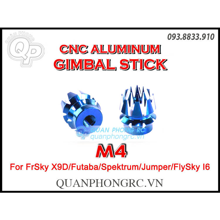 4MM CNC Aluminum Gimbal Stick Ends Transmitter Stick Anti-slipping Cap for FrSky Taranis Q X7 X9D Plus FUTABA