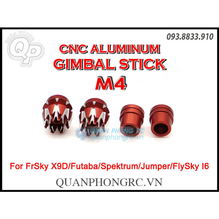 4MM CNC Aluminum Gimbal Stick Ends Transmitter Stick Anti-slipping Cap for FrSky Taranis Q X7 X9D Plus FUTABA