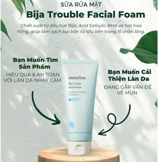 Sữa Rửa Mặt dành cho da mụn Innisfree Bija Trouble Facial Foam 150ml