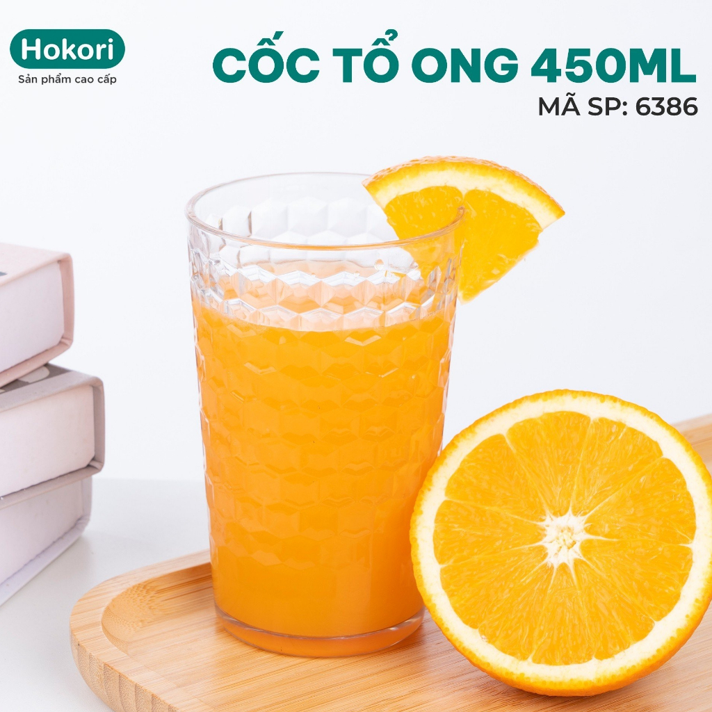 Cốc nhựa mica trong tổ ong Hokori 300ml và 450ml | BigBuy360 - bigbuy360.vn