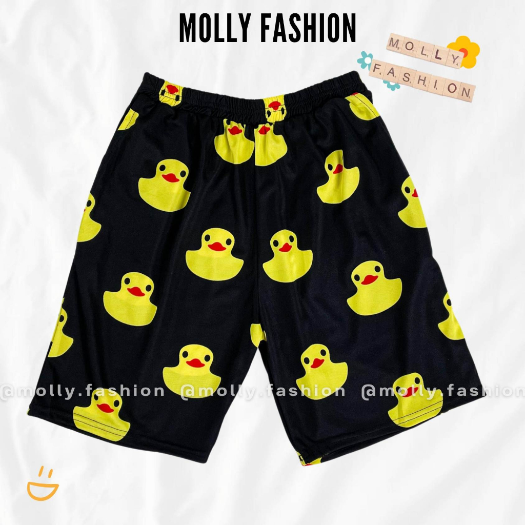 Quần Short hoạt hình Unisex VỊT VÀNG ❤️ Quần đùi nam nữ mặc nhà Freesize Molly Fashion