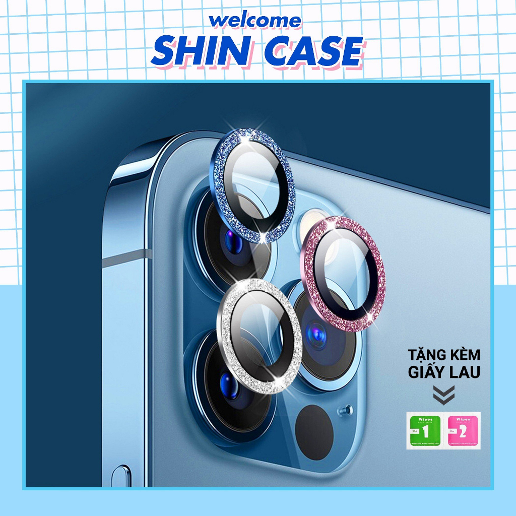 Kính cường lực iphone viền kim tuyến bảo vệ Camera 6/6plus/6s/6splus/7/7plus/8/8plus/x/xs/11/12/13/14/pro/max/promax