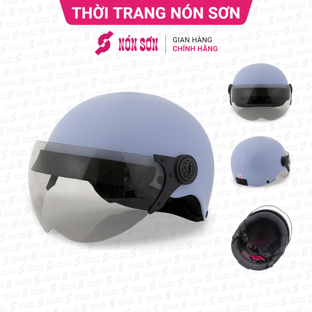 Mũ bảo hiểm nửa đầu có kính chính hãng NÓN SƠN-KT-TM446