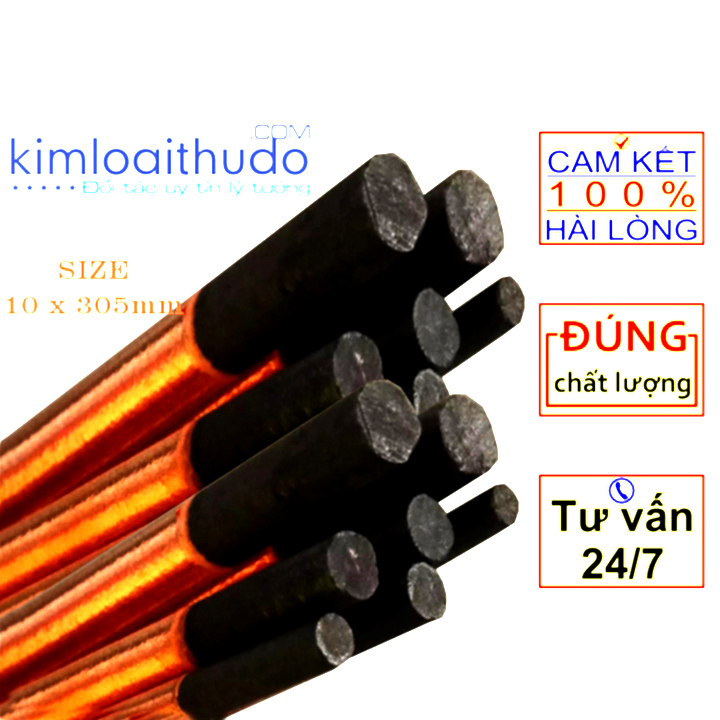 5 que Que thổi than các bon phi 10mm*305mm. Hàng nhập khẩu, Chất lượng cao. Chuyên tẩy khoét loại bỏ khuyết tật mối hàn