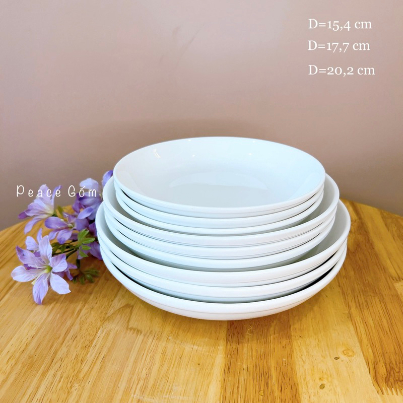 ĐĨA SỨ SÂU LÒNG TRẮNG TRƠN KIỂU HÀN - SỨ MINH CHÂU