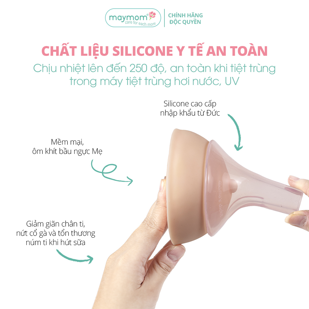 Phễu Hút Sữa Silicone PumpFit, Hứng Sữa Êm Ái, Tương Thích Máy Medela Spectra Avent, Thương Hiệu Mama's Choice (1 Cái)