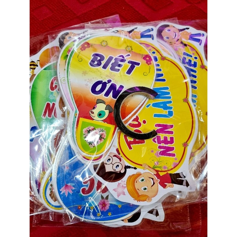 Sét Nội quy trang trí lớp học Kinh khí cầu "Bạn ơi nên làm nhé". In + Ép + Kèm băng dính