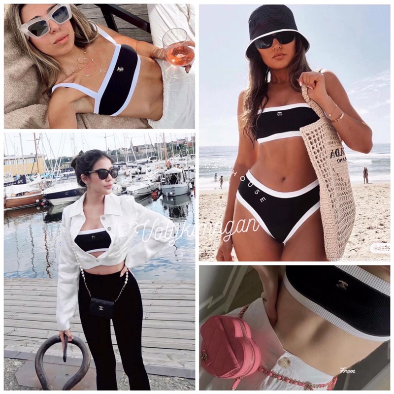 SÉT BIKINI ĐEN VIỀN TRẮNG