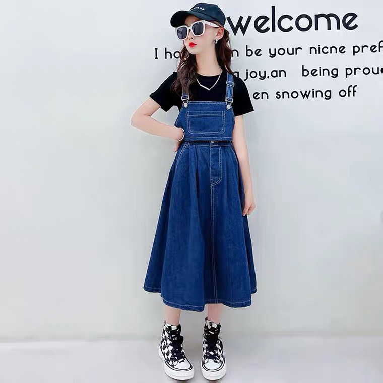 Set Váy Yếm Jean Cho Bé Gái Từ 15-40kg - LittleKids.T