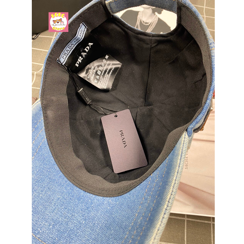 Mũ bucket Prada bò logo nổi bật hàng Quảng châu full  tag