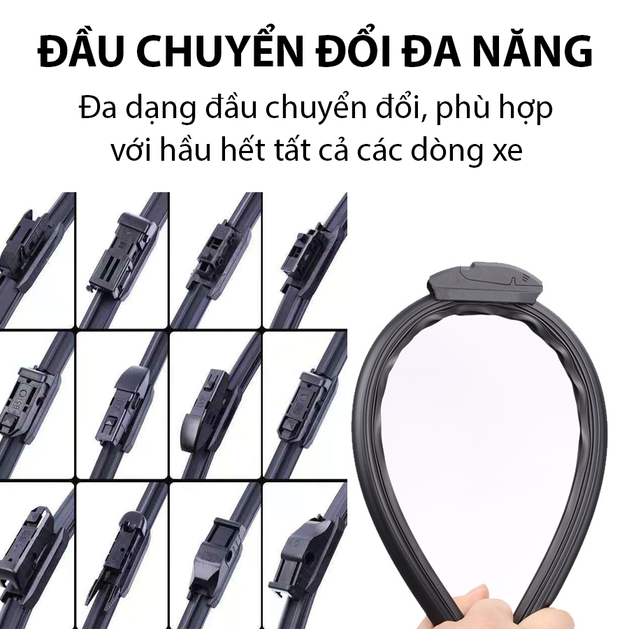 [HCM] Bộ gạt mưa lưỡi kép cao cấp KIA RONDO, thanh cần gạt nước mưa 2 lưỡi khung mềm đa năng,gạt kính ô tô luoikep