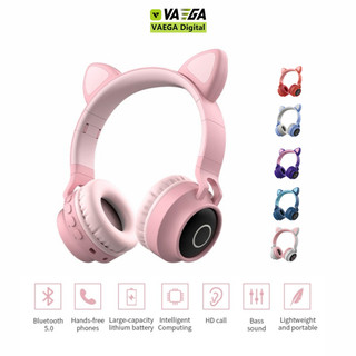 Tai Nghe Mèo Bluetooth, Headphone Tai Mèo Dễ Thương Có Mic,Âm Bass Mạnh Mẽ Và Dung Lượng Pin Khủng 400mAh