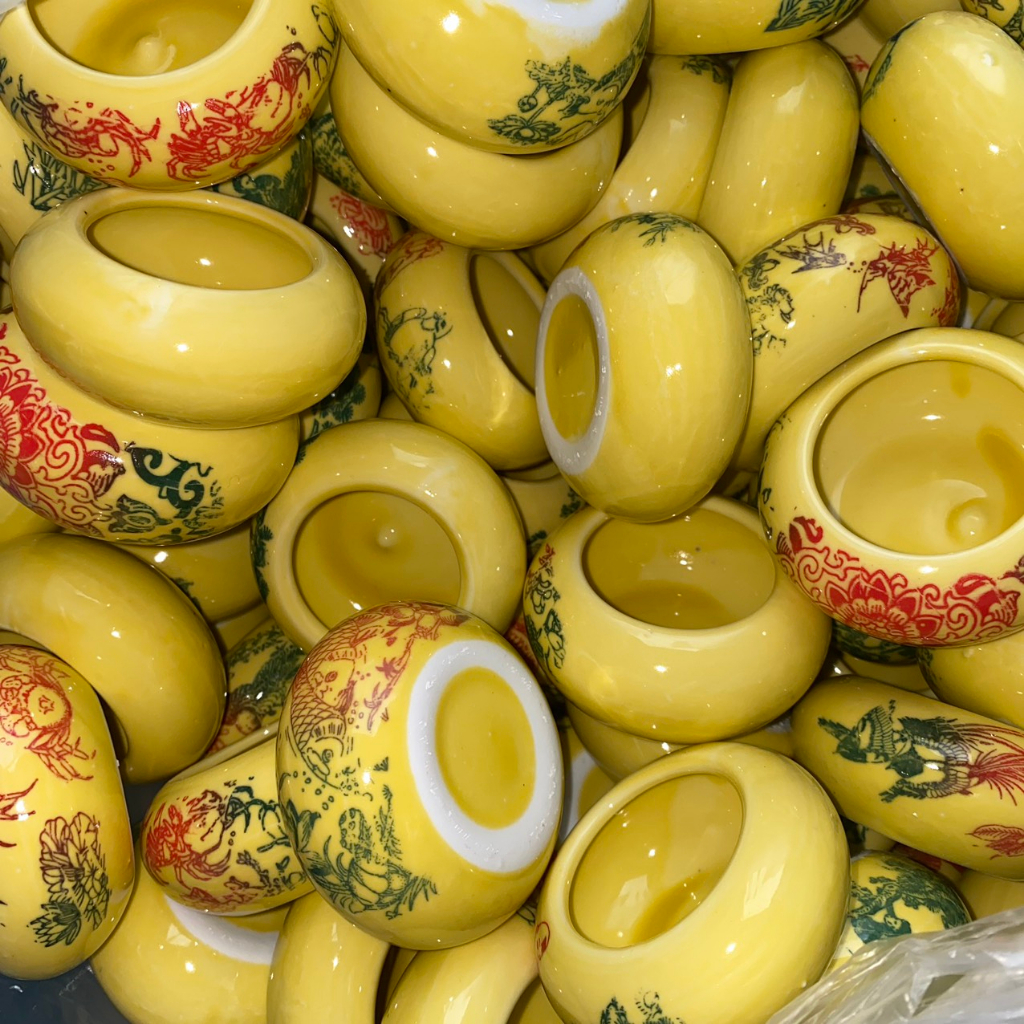 Cóng Đựng Sâu Cho Chim Cảnh, Cóng Sứ Đựng Sâu Chào Mào, Chất Men Bóng Đẹp