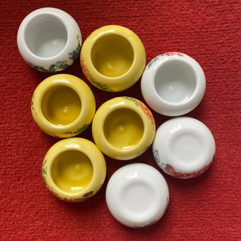 Cóng Đựng Sâu Cho Chim Cảnh, Cóng Sứ Đựng Sâu Chào Mào, Chất Men Bóng Đẹp