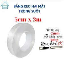 Băng dính trong suốt hai mặt siêu dính băng keo Nano trong suốt dán tường dính mọi bề mặt tiện lợi