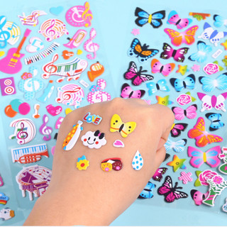 Sticker hình dán nổi 3D chủ đề nhân vật hoạt hình, đồ vật cho bé