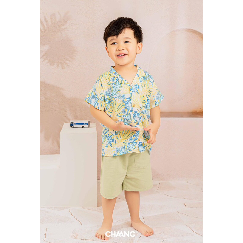 Áo cộc lanh cho bé trai mặc hè SS23