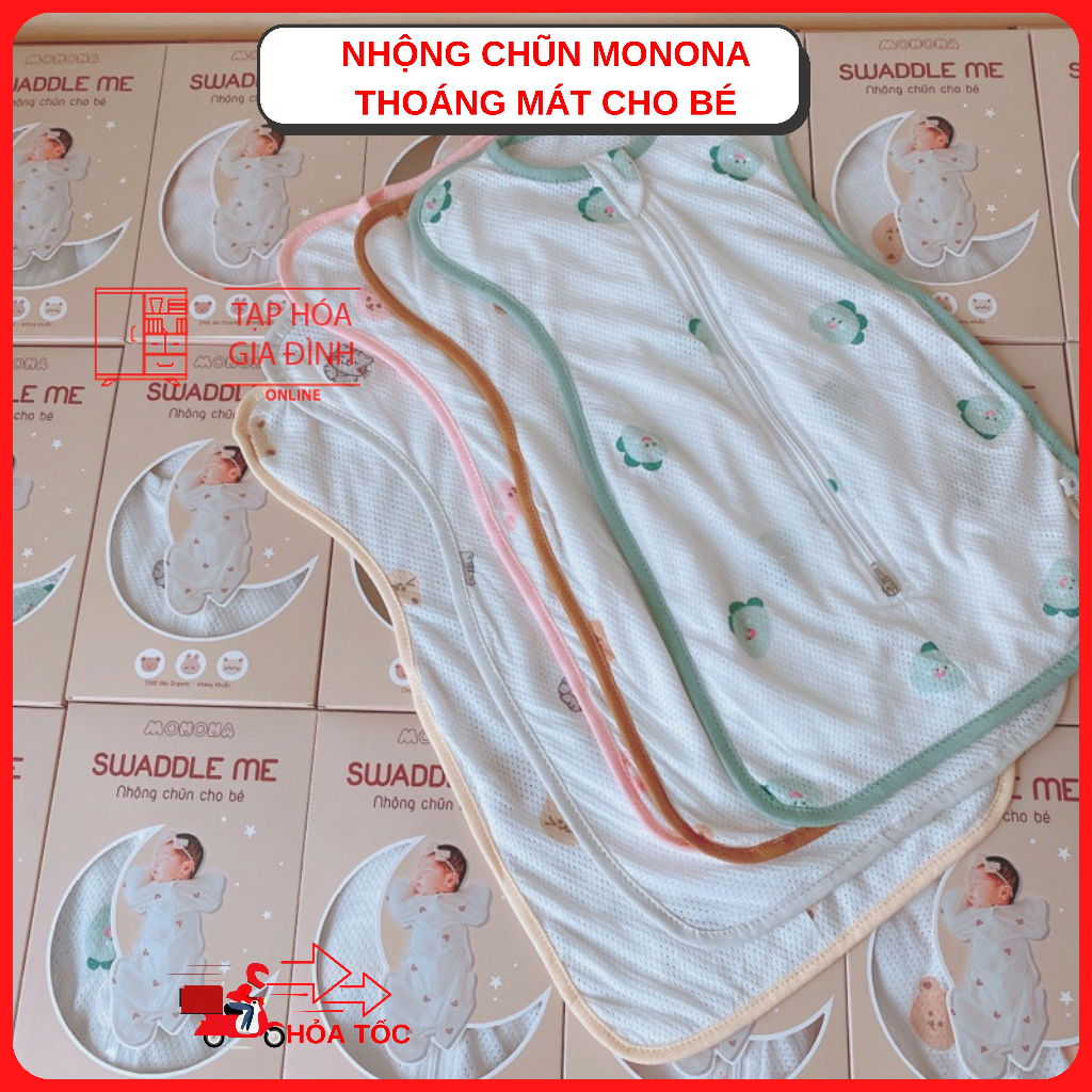 Nhộng chũn cho bé, nhộng chũn monona vải thở vải lỗ mềm thoáng mát, chũn cotton co giãn 4 chiều cho bé sơ sinh đến 8kg