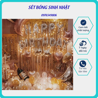 Sét bóng trang trí sinh nhật,bóng bay sinh nhật tone bạc