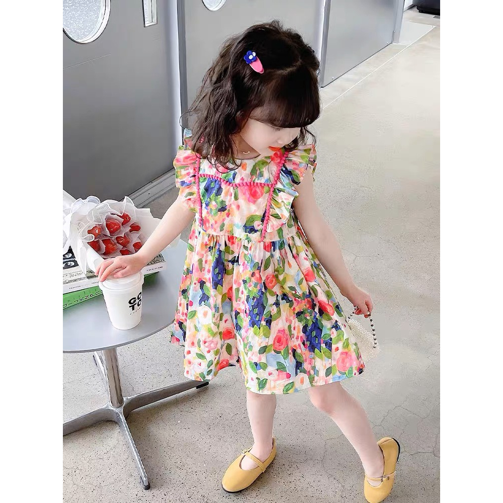 Váy cánh tiên họa tiết hoa cho bé gái 9-36 kg nhí nhỡ đại G31