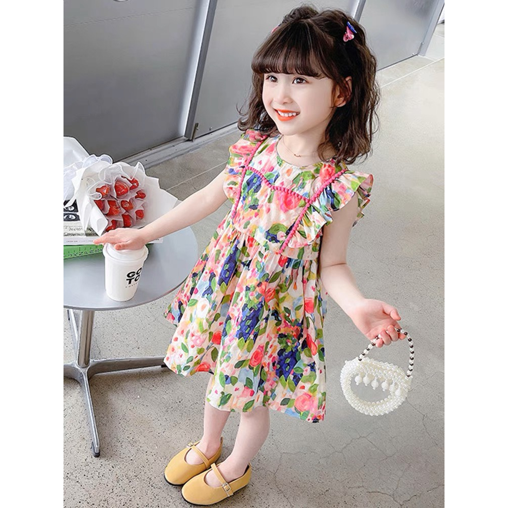 Váy cánh tiên họa tiết hoa cho bé gái 9-36 kg nhí nhỡ đại G31