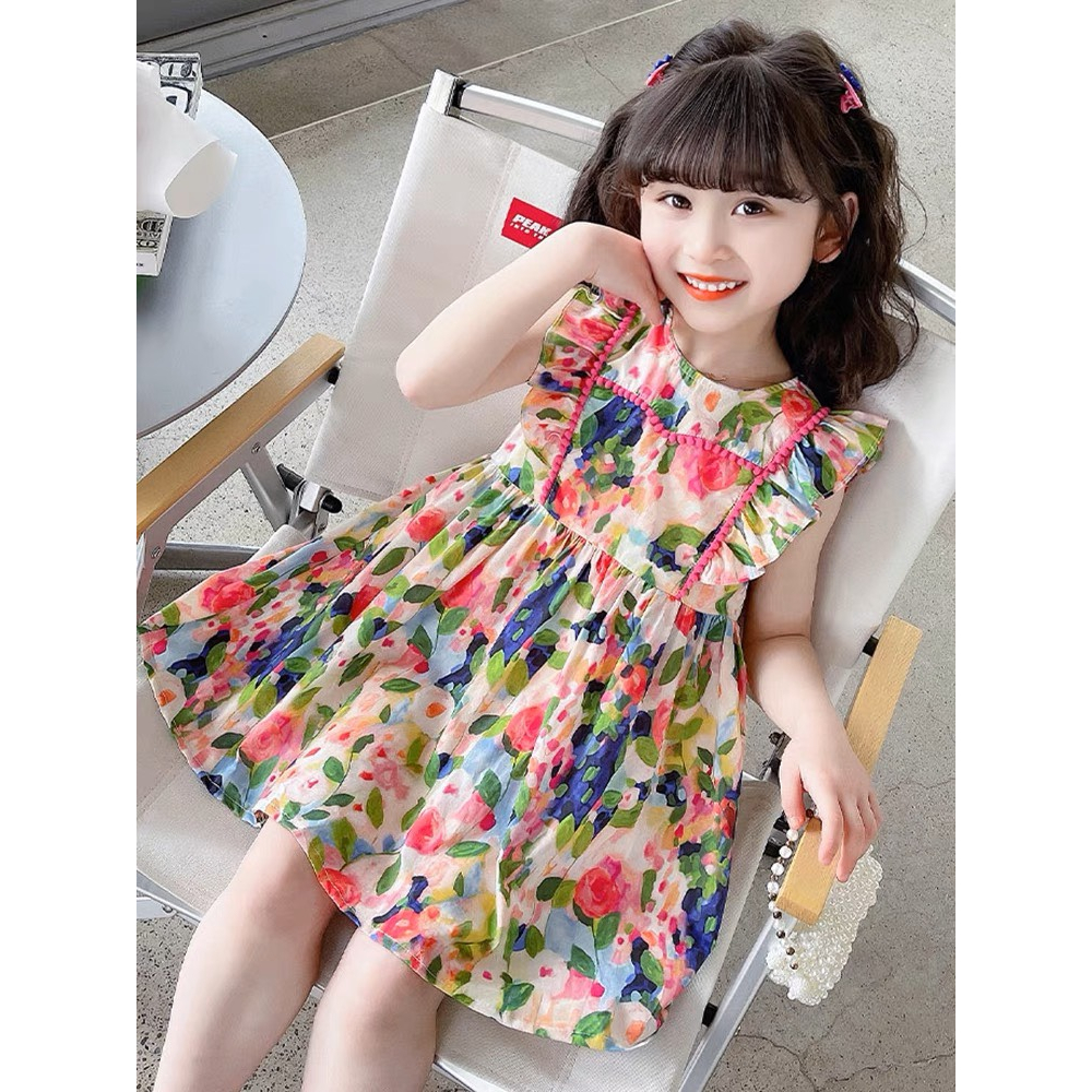 Váy cánh tiên họa tiết hoa cho bé gái 9-36 kg nhí nhỡ đại G31