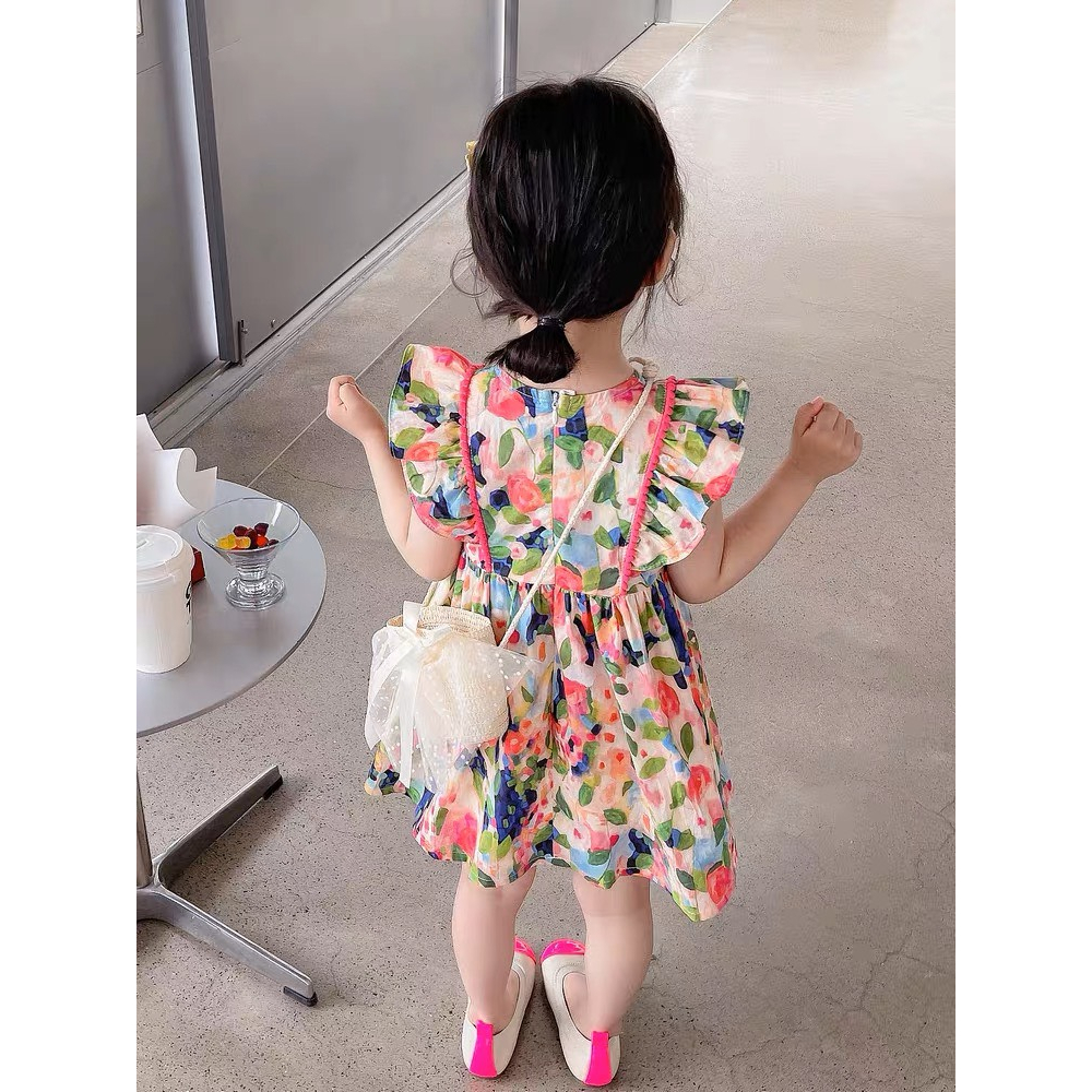 Váy cánh tiên họa tiết hoa cho bé gái 9-36 kg nhí nhỡ đại G31