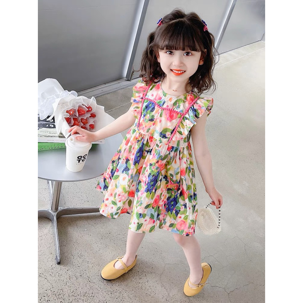 Váy cánh tiên họa tiết hoa cho bé gái 9-36 kg nhí nhỡ đại G31