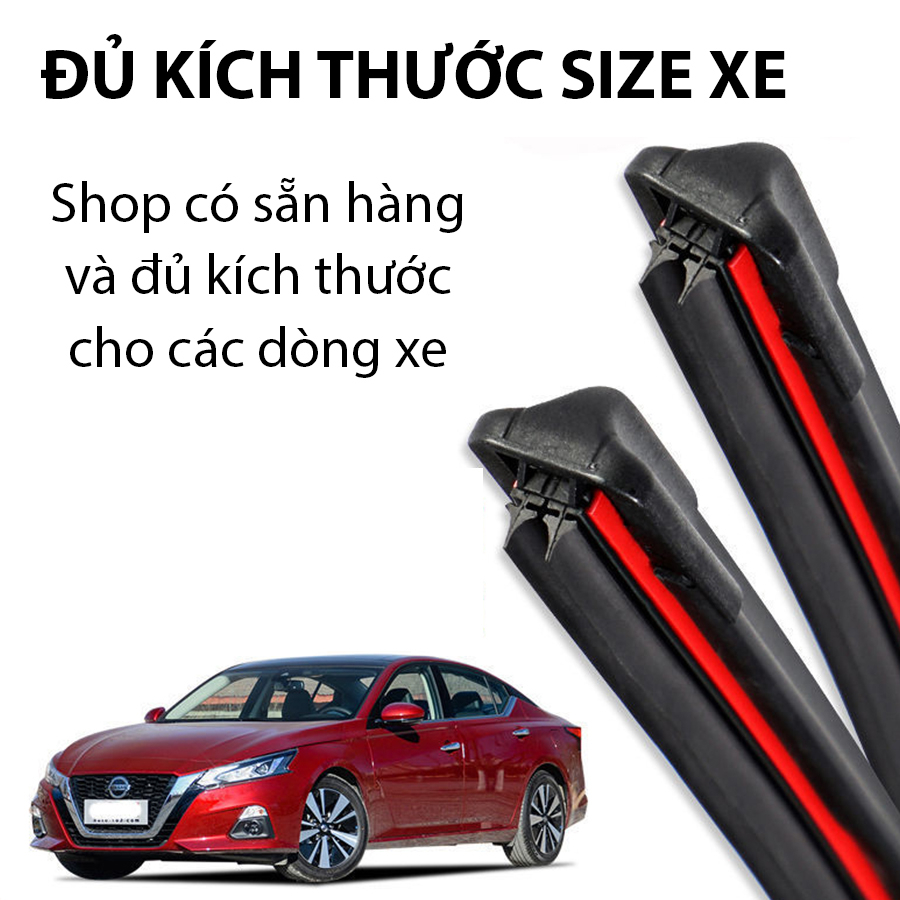 [HCM] Bộ gạt mưa lưỡi kép cao cấp KIA SORENTO, thanh cần gạt nước mưa 2 lưỡi khung mềm đa năng,gạt kính oto luoikep