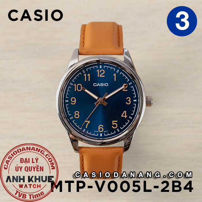 Đồng hồ nam dây da Casio chính hãng MTP-V005 Series (40mm)