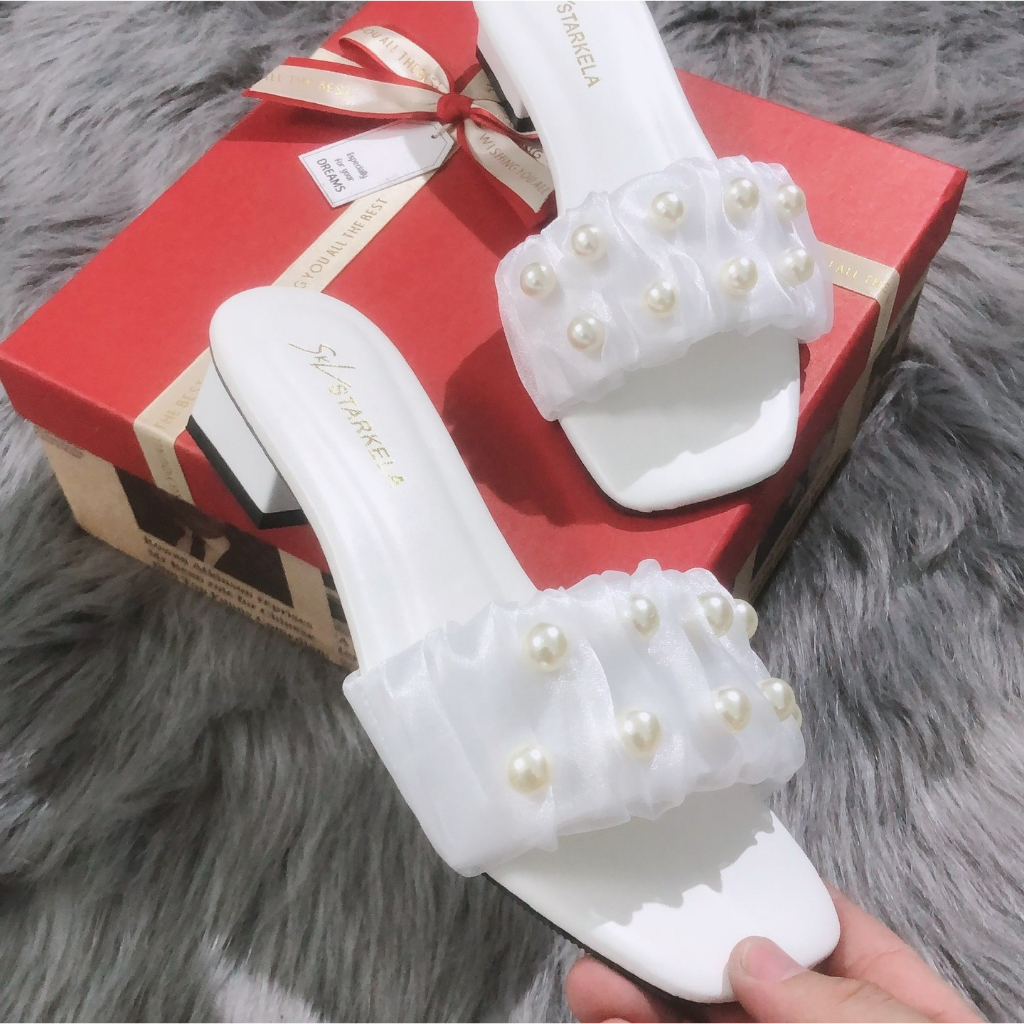 Dép cao gót 3p quai ngọc