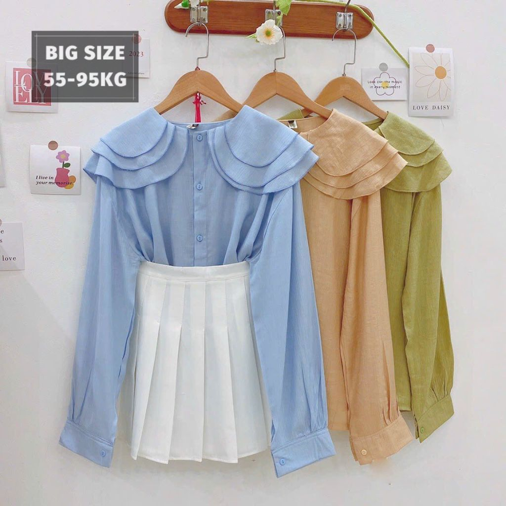 (Có Bigsize) Áo Sơ Mi Voan Tơ Nhăn Siêu Xinh, Phong Cách Nữ Tính Điệu Đà Màu Sắc Hotrend