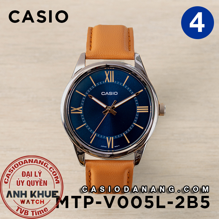 Đồng hồ nam dây da Casio chính hãng MTP-V005 Series (40mm)