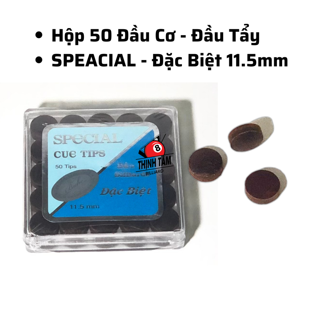 [THỊNH TÂM] Hộp 50 Đầu Cơ Bida Special - Đầu Tẩy Bi-A Đặc Biệt Chính Hãng [ Hộp ĐÀU CƠ Special ]