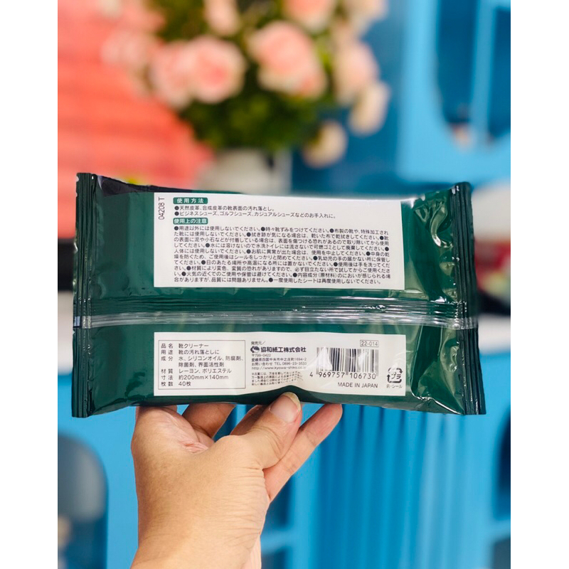 Sét 40 giấy ướt làm sạch giày da, túi da chất lượng 5*