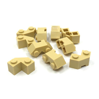 Lot 10x lego 87620 brick, modified facet 2 x 2 - tan
