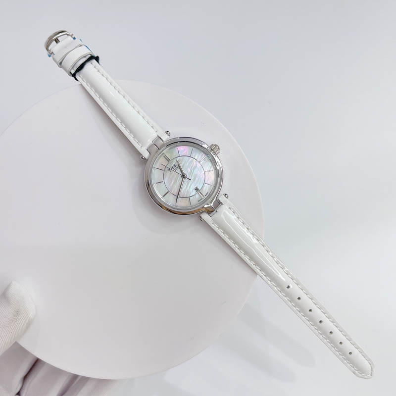 Đồng hồ nữ dây da T.S, size 26mm, mặt tròn, chống nước, kính chống trày, dây da bóng sang trọng dành cho nữ