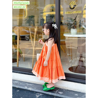 [THANH LÝ]- Váy hai dây cam Sofia Candy size 12/18m-10y