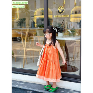[THANH LÝ]- Váy hai dây cam Sofia Candy size 12/18m-10y