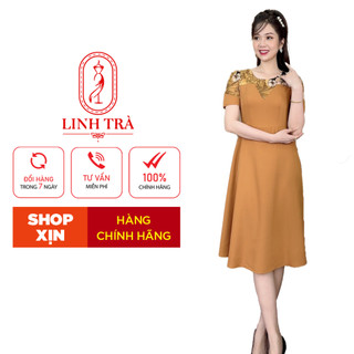 Đầm Trung Niên [ Linh Trà ] (LT 415) Trẻ Trung Thiết Kế Trang Nhã Thanh Lịch Bigsize Đi Làm Đi Tiệc Cho Bà Cho Mẹ U50