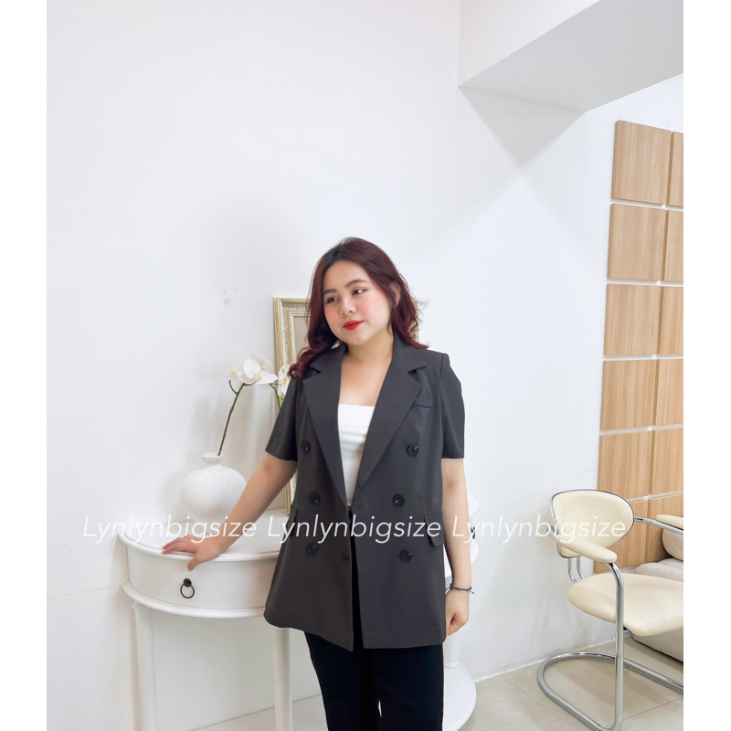 Áo Blazer Bigsize tay ngắn 2 lớp cao cấp