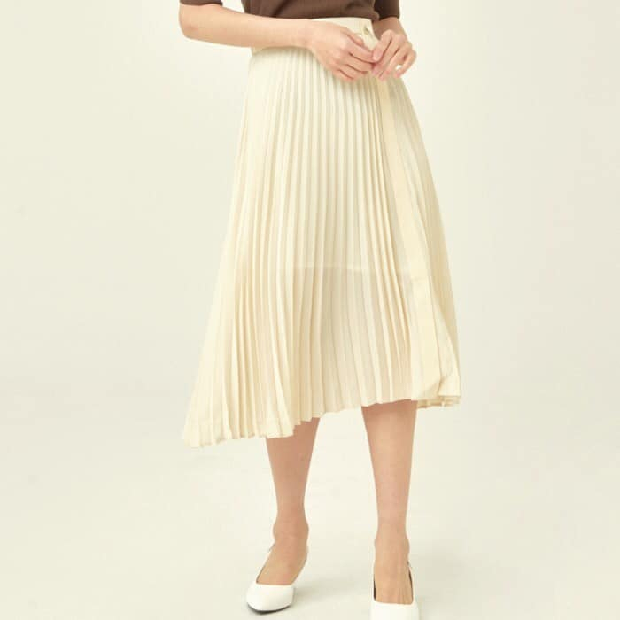 Chân váy xếp ly dáng dài phong cách Hàn Quốc đơn giản cho nữ